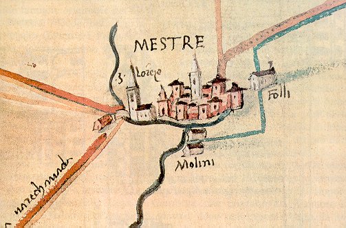 mappa medievale di Mestre